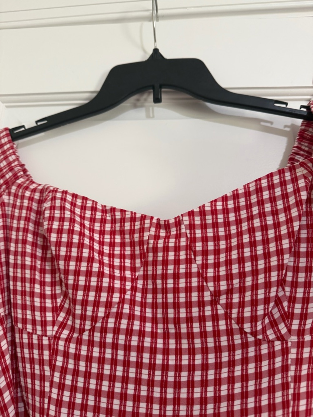 Anthropologie Maeve Gingham Bare Frill Mini Dress - Picture 10 of 14